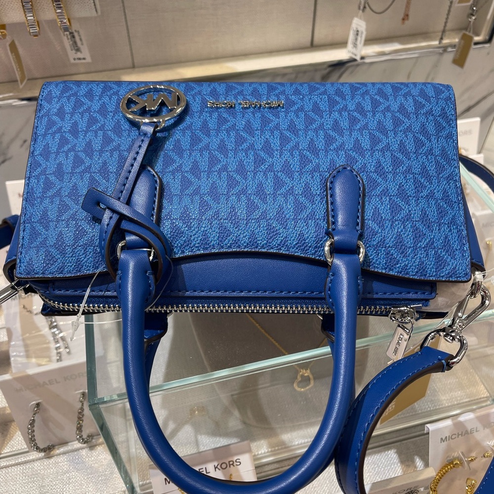 MICHAEL KORS Arden Small Top Zip Signature Logo Messenger Bag
Galaxy Blue 
NWT - Picture 12 of 16